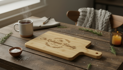 Engraved personalized cutting board, Custom Wedding Gift, Housewarming Present, Cozy Kitchen Decor