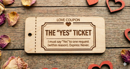 Personalized Wooden Love Coupons | Custom Date Night Vouchers & Tokens