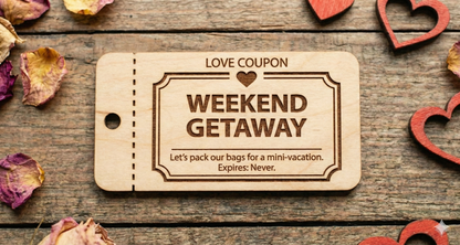 Personalized Wooden Love Coupons | Custom Date Night Vouchers & Tokens
